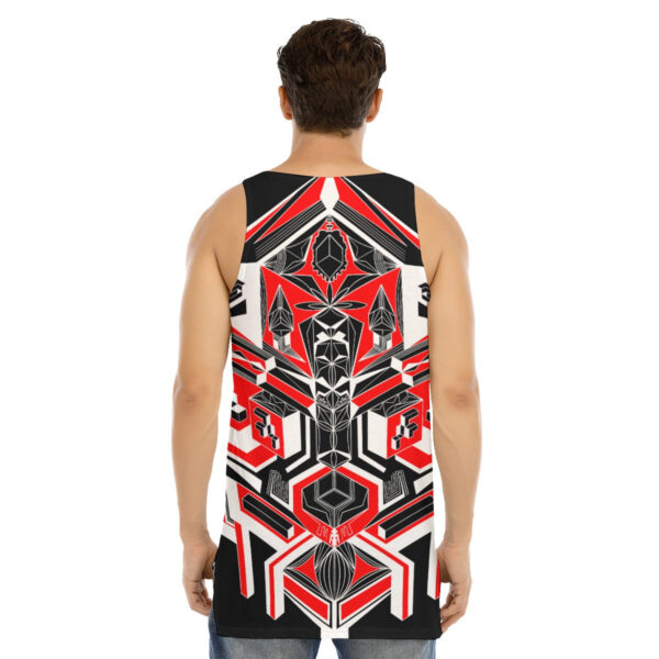 Cubic Flowconium Men's Curved Hem Long Tank Top - Image 2