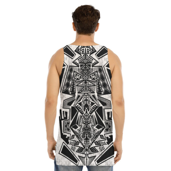 Tower of Gridlock Men's Curved Hem Long Tank Top - Image 4